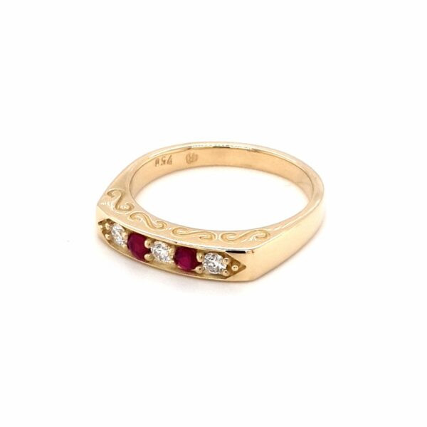 Leon Baker 18K Yellow Gold Ruby and Diamond Ring_1
