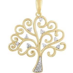 Royal Diamond 9K Yellow Gold Tree of Life Pendant_0