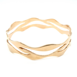 Leon Baker 9K Yellow Gold Cut Out Wave Bangle_0