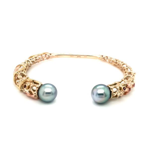 Coral Bay Collection 9K Yellow and Rose Gold Abrolhos Pearl Bangle_0