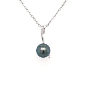 Leon Baker Sterling Silver and Tahitian Pearl Pendant_0