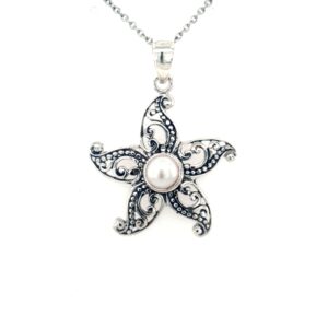 Leon Baker Sterling Silver and Fresh Water Pearl Starfish Pendant_0