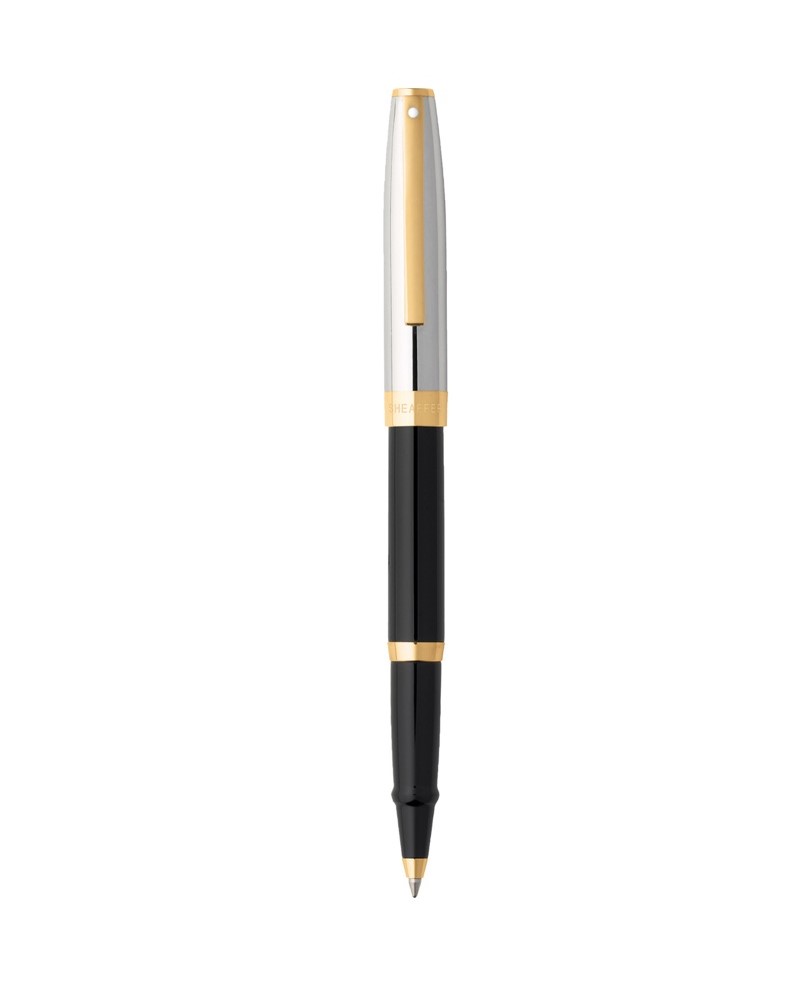 Sheaffer Sagaris Black/Chrome/Gold Tone Trim Rollerball Pen 110587_0
