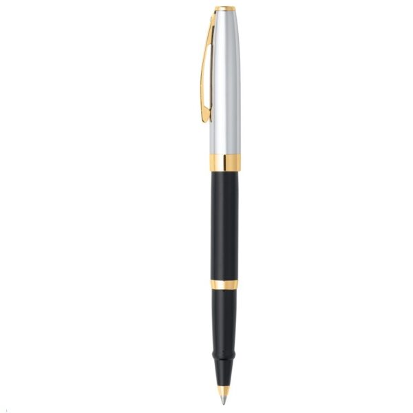 Sheaffer Sagaris Black/Chrome/Gold Tone Trim Rollerball Pen 110587_1