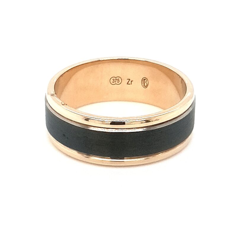 Leon Baker 9K Yellow Gold and Zirconium Wedding Ring_0