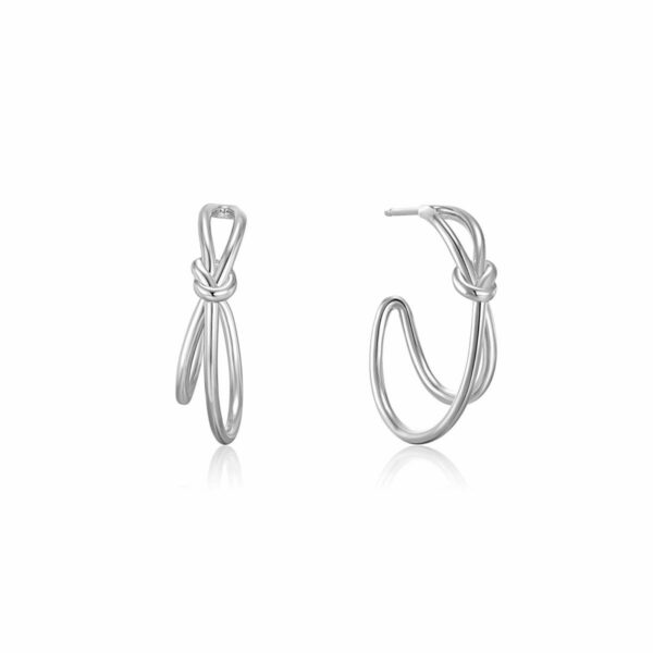 Ania Haie Silver Knot Hoop Earrings_0