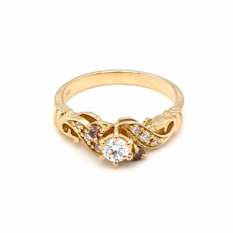 Leon Baker 18K Yellow Gold Champagne and White Diamond Ring_0