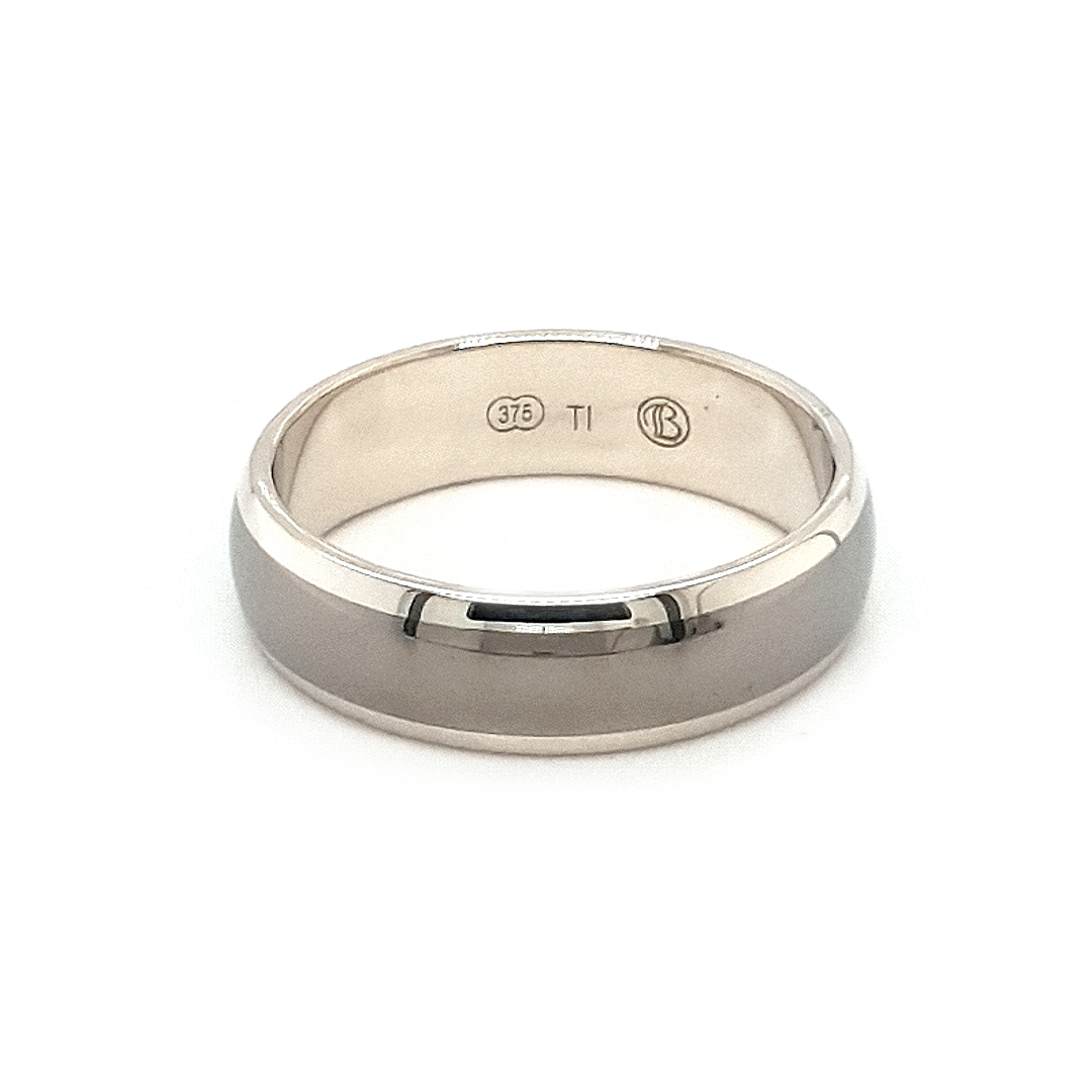 Leon Baker 9K White Gold and Titanium Wedding Ring_0