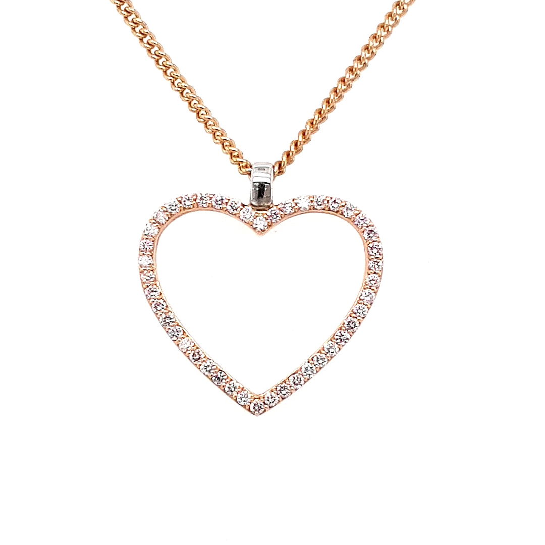 Argyle 18K Rose Gold and Argyle Pink Diamond Heart Pendant_0