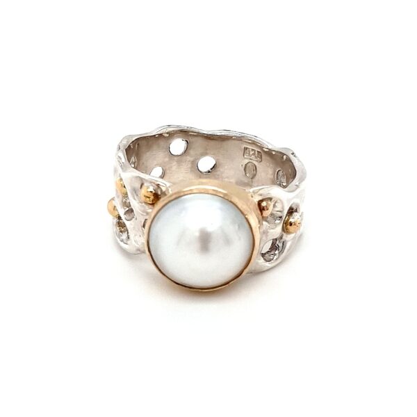 Coral Bay Sterling Silver and 9K Broome Pearl Ring_0