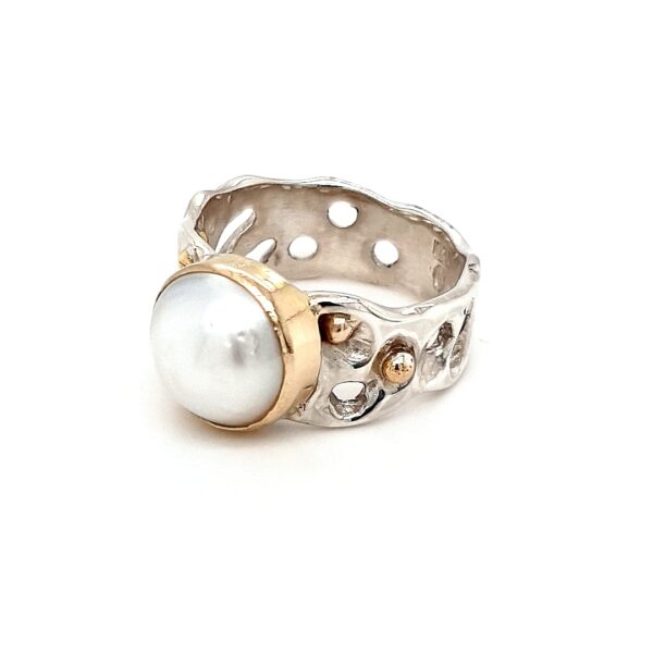 Coral Bay Sterling Silver and 9K Broome Pearl Ring_1
