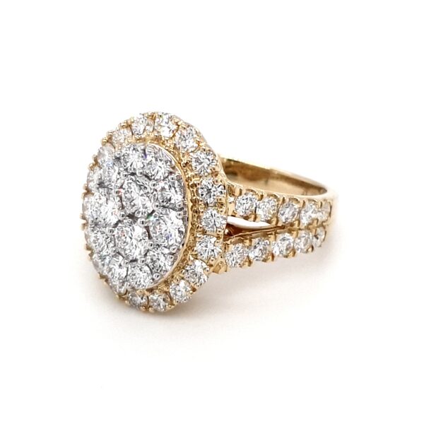 Leon Baker 10K Yellow Gold and Diamond Oval Engagement Ring_1