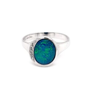 Leon Baker Sterling Silver and Blue Opal Ring_0