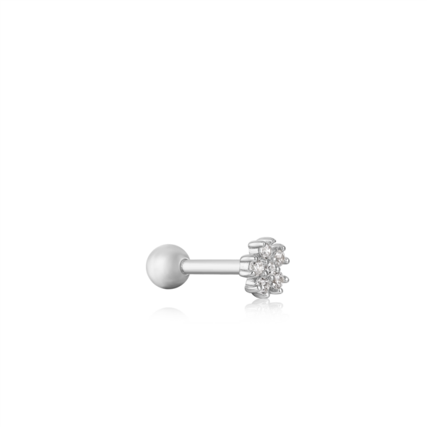 Ania Haie Silver Sparkle Flower Barbell Single Earring_1