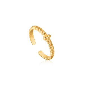 Ania Haie Gold Rope Twist Adjustable Ring_0