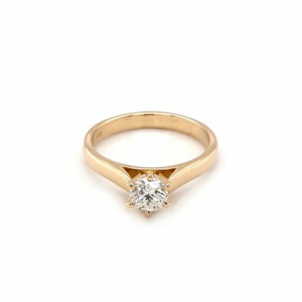Leon Baker 18K Yellow Gold and Diamond Solitaire Engagement Ring_0