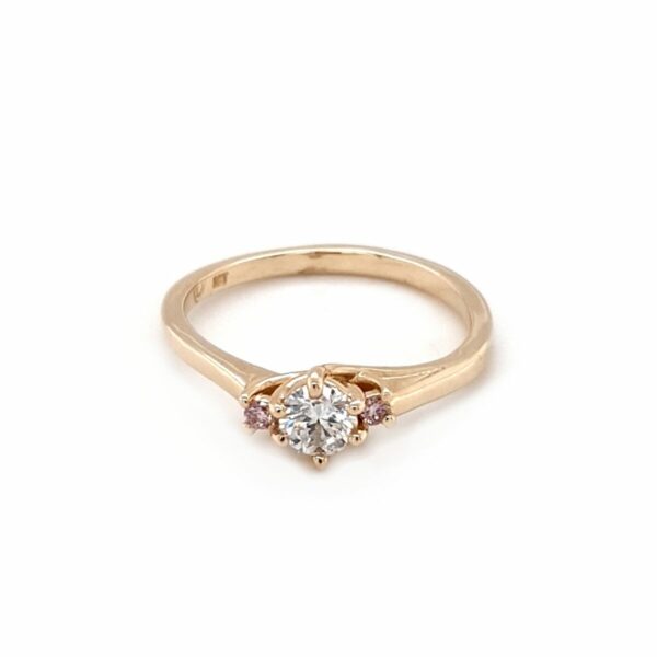 Leon Baker 18K Yellow Gold White and Pink Diamond Engagement Ring_0