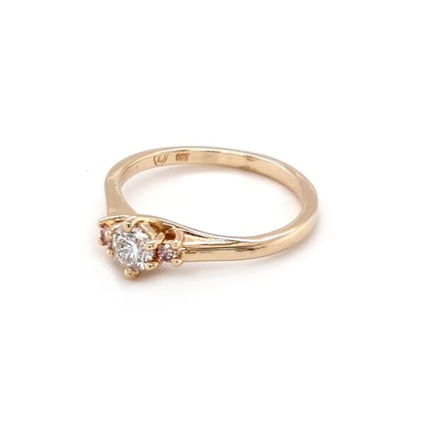 Leon Baker 18K Yellow Gold White and Pink Diamond Engagement Ring_1
