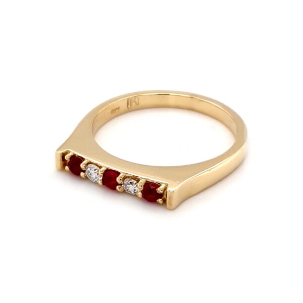 Leon Baker 18K Yellow Gold Ruby and Diamond Ring_1