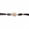 Coral Bay 9K Yellow Gold and Sterling Silver Turtle Leather Bracelet with Pink Sapphire_0