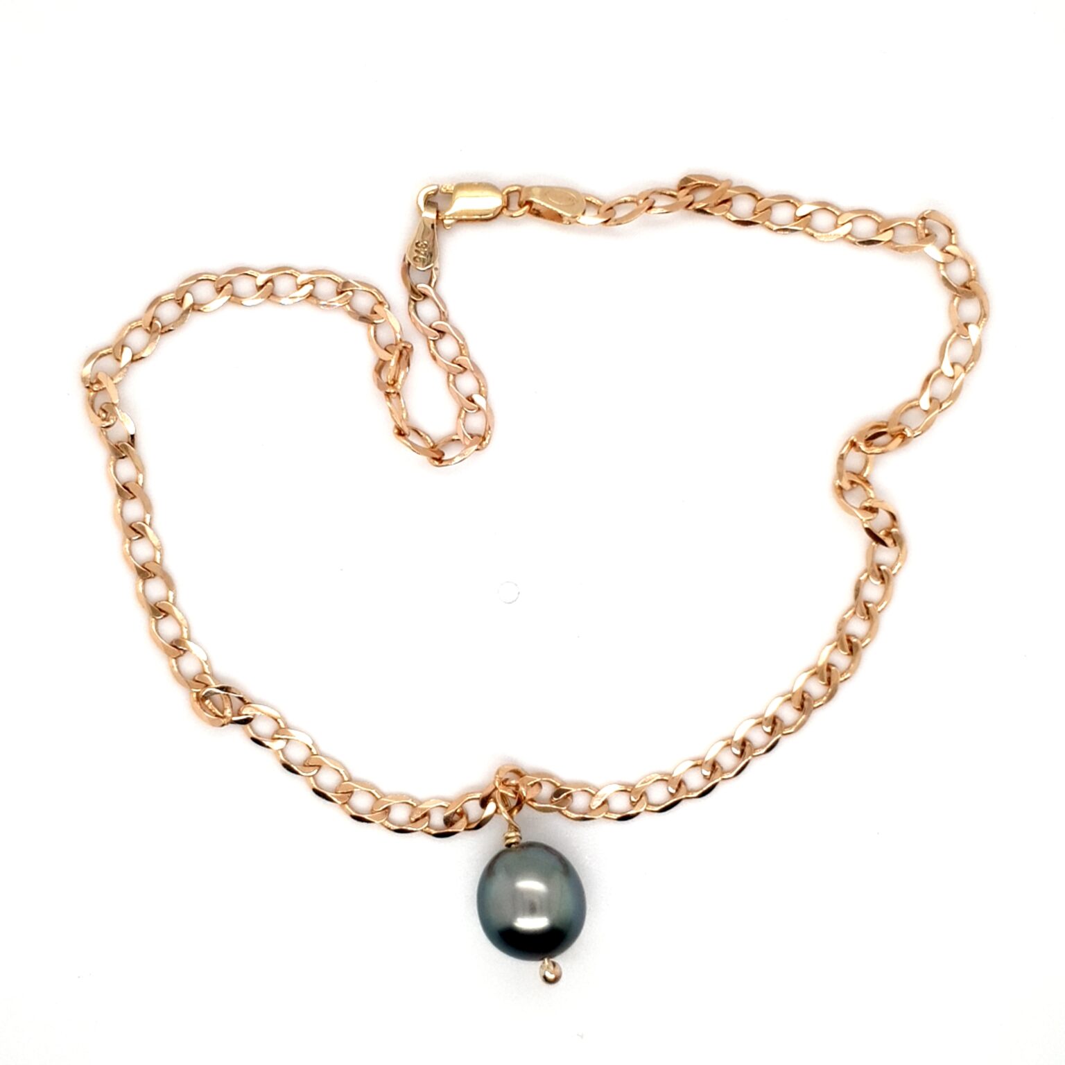 Leon Baker 9K Yellow Gold Curb Chain Anklet with Abrolhos Pearl_1