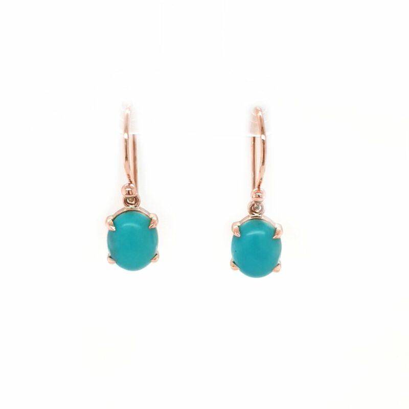 Leon Baker 9K Rose Gold and Turquoise Drop Earrings_0