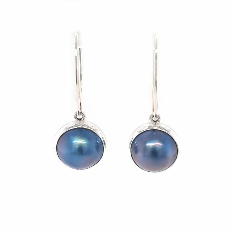 Leon Baker Sterling Silver and Black Mabe Pearl Drops_0