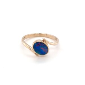Leon Baker 9K Yellow Gold and Blue Opal Ring_0