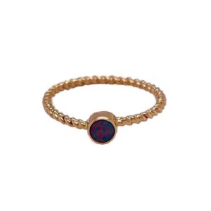 Leon Baker 9K Rose Gold and Doublet Opal Twist Ring_0