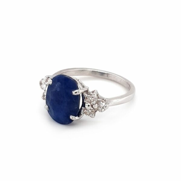 Leon Baker 18K White Gold Blue Sapphire and Diamond Dress Ring_1