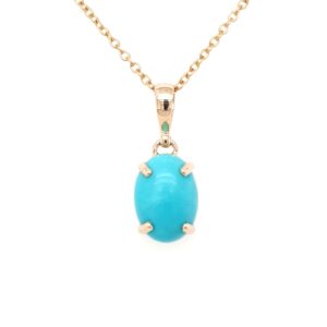Leon Baker 9K Yellow Gold and Turquoise Pendant_0