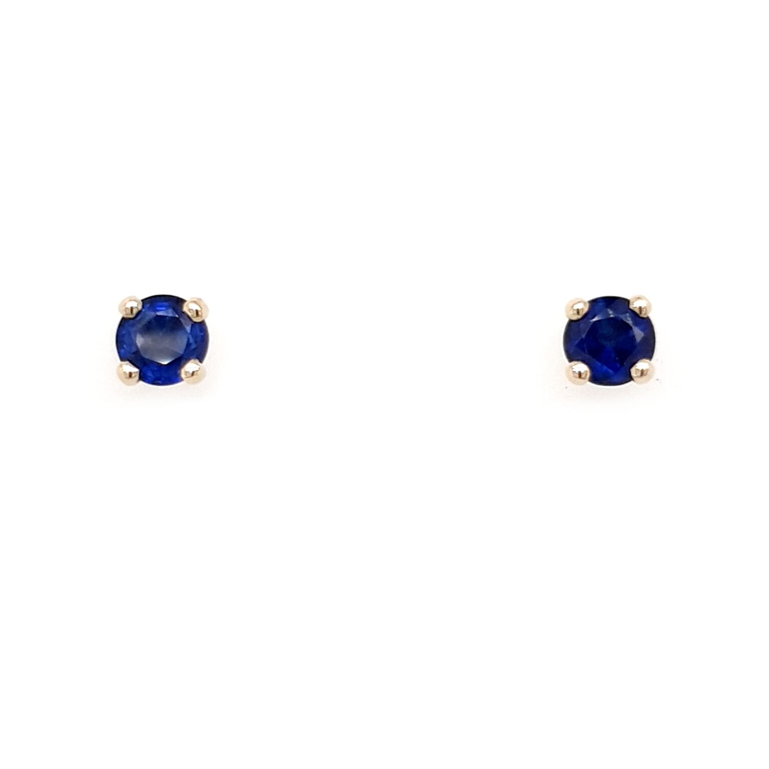 Leon Baker 9K Yellow Gold and Heat-Treated Blue Sapphire Studs_0