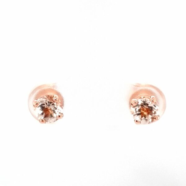 Leon Bakers 9K Rose Gold Morganite Stud Earrings_0