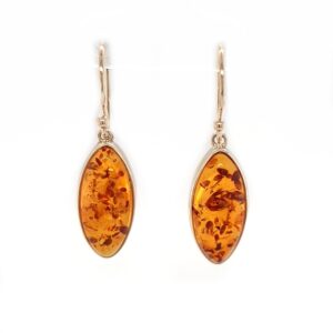 Leon Baker 9K Yellow Gold and Baltic Amber Drop Earrings_0