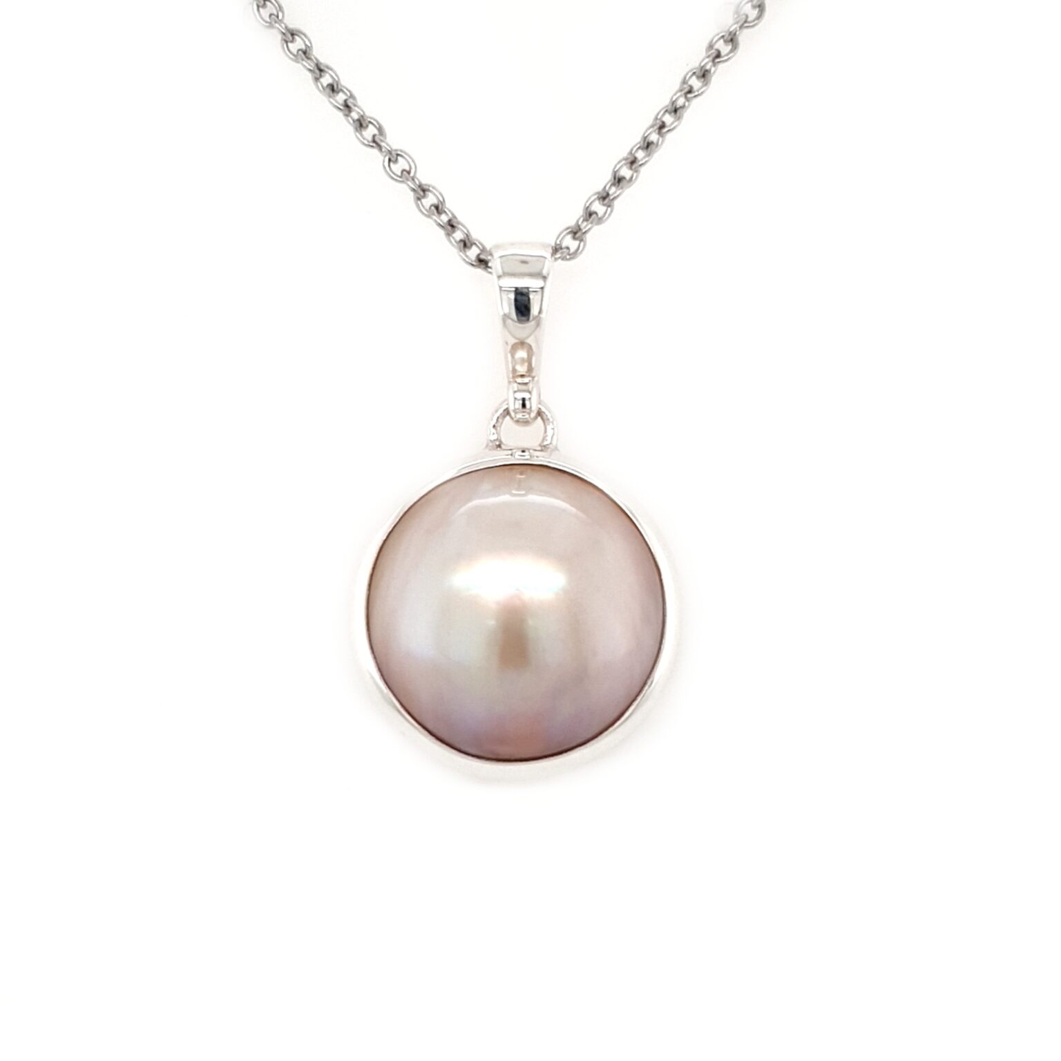 Leon Baker Sterling Silver and Mabe Pearl Pendant_0