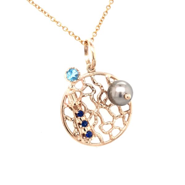 Coral Bay Collection Abrolhos Pearl and Sapphire Pendant_1