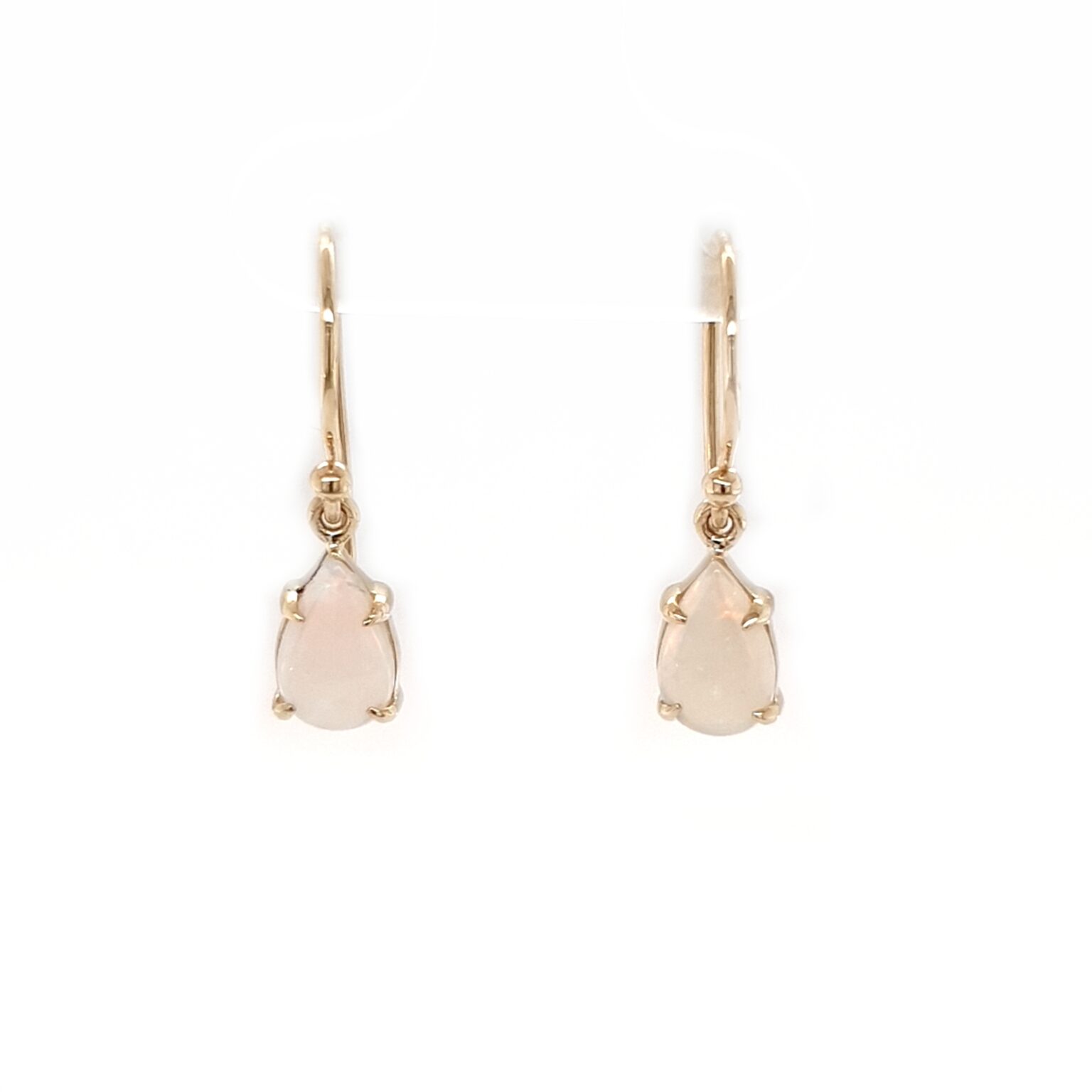 Leon Baker 9K Yellow Gold and Solid White Opal Drops_0