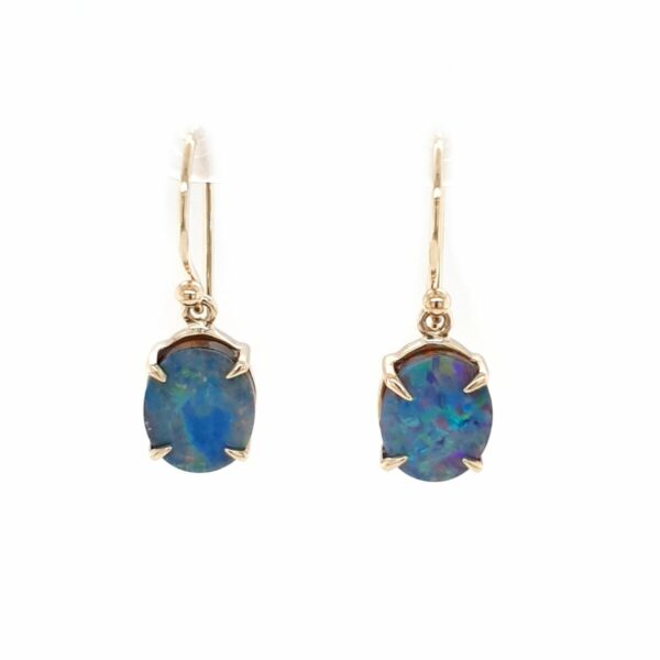 Leon Baker 9K Yellow Gold and Oval Opal Drops_0