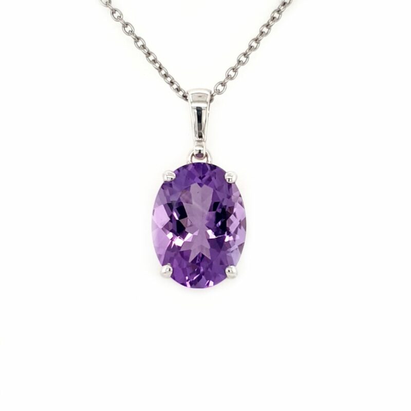 Leon Baker Sterling Silver and Oval Amethyst Pendant_0