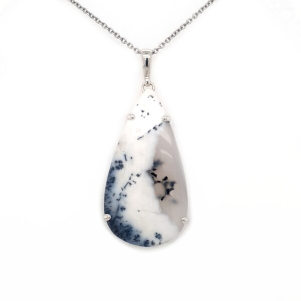 Leon Baker Sterling Silver and Dendritic Opal Pendant_0