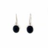 Leon Baker Sterling Silver and Oval Onyx Drop Earrings_0
