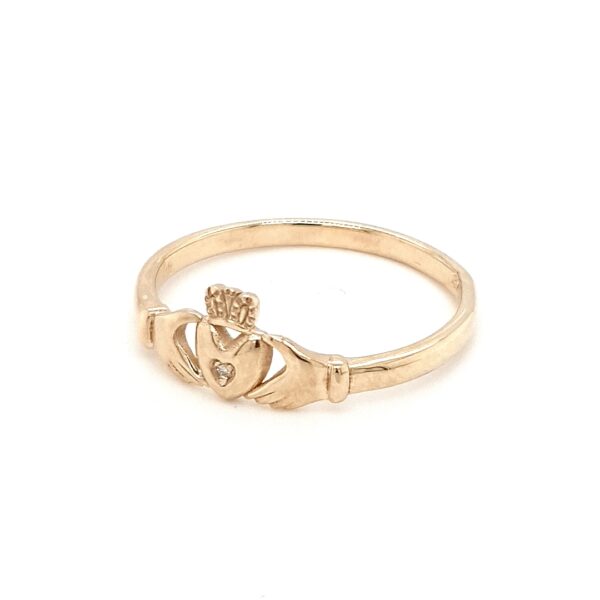 Leon Baker 9K Yellow Gold and Diamond Claddagh Ring_1
