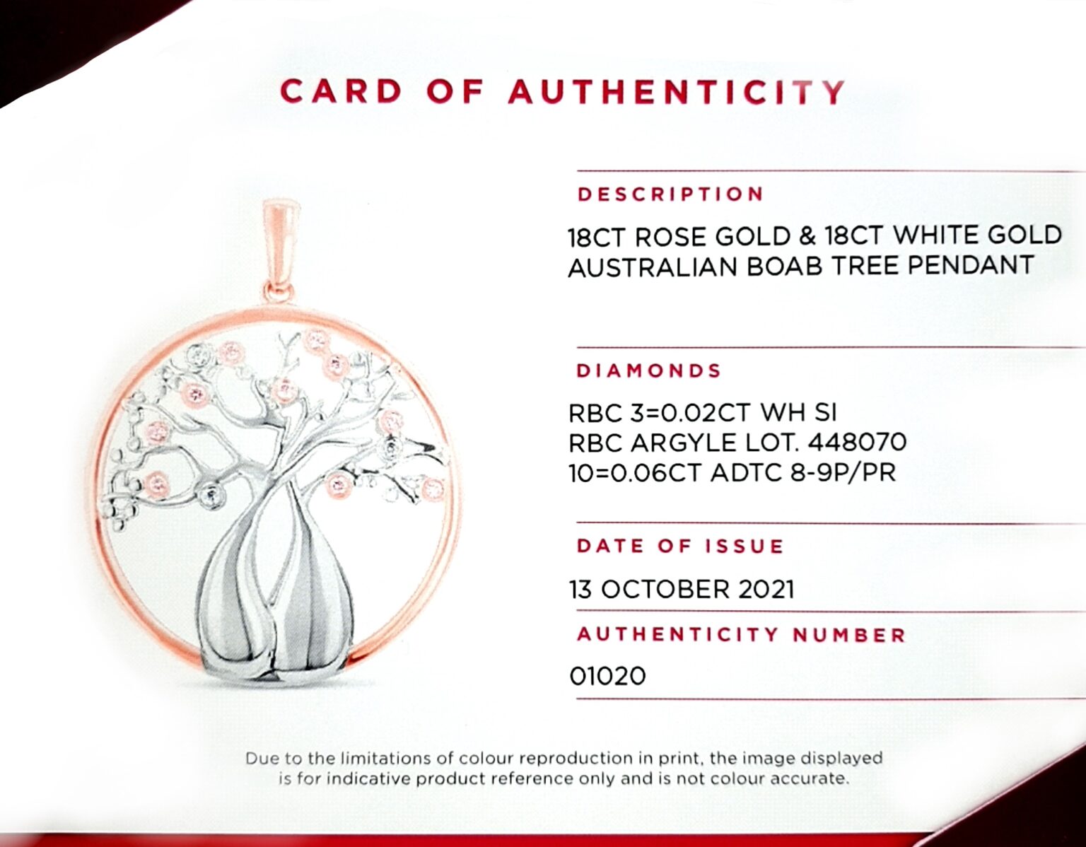Argyle 18K Australian Boab Tree Pendant with Pink and White Diamonds_1