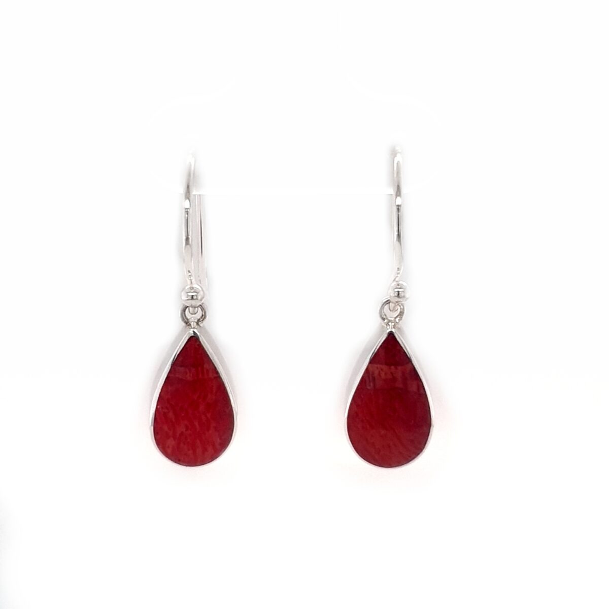 Leon Baker Sterling Silver and Red Sponge Coral Drops_0