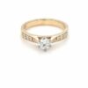 Leon Baker 18K Yellow Gold White and Pink Diamond Solitaire Engagement Ring_0