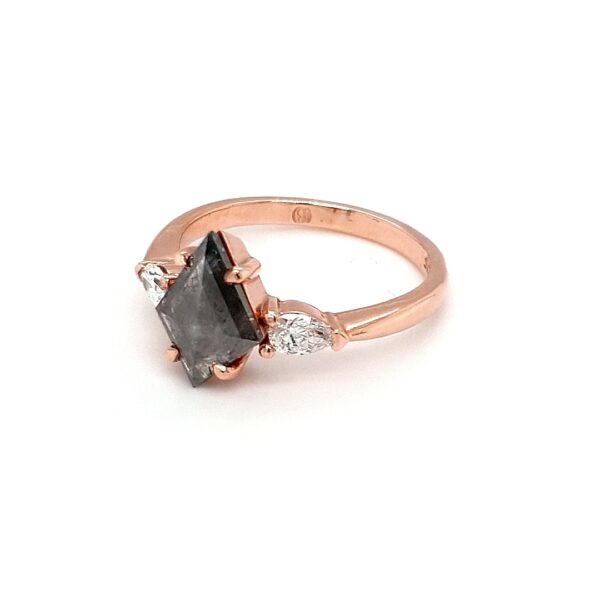 Leon Baker 9K Rose Gold and Salt and Pepper Diamond Engagement Ring_1