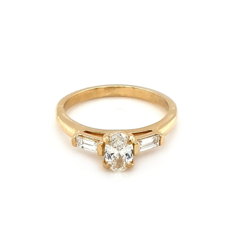 Leon Baker 18K Yellow Gold and Oval Diamond Engagement Ring_0