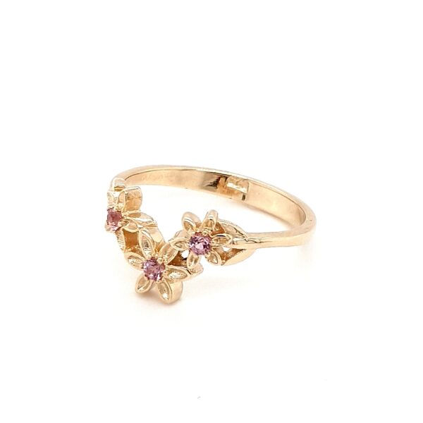 Leon Baker 9K Yellow Gold and Pink Spinel Tinsel Lily Ring_1