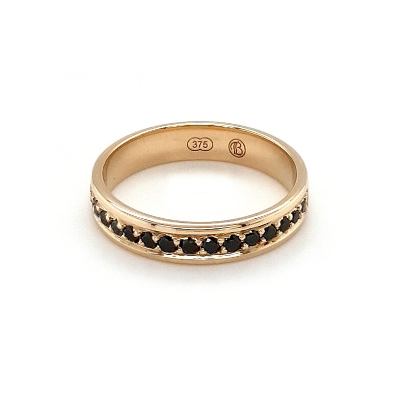 Leon Baker 9K Yellow Gold and Black Diamond Wedding Ring_0