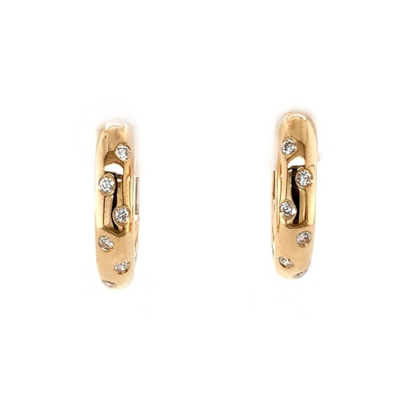 Leon Baker 18K Yellow Gold and Diamond Hoop Earrings_0